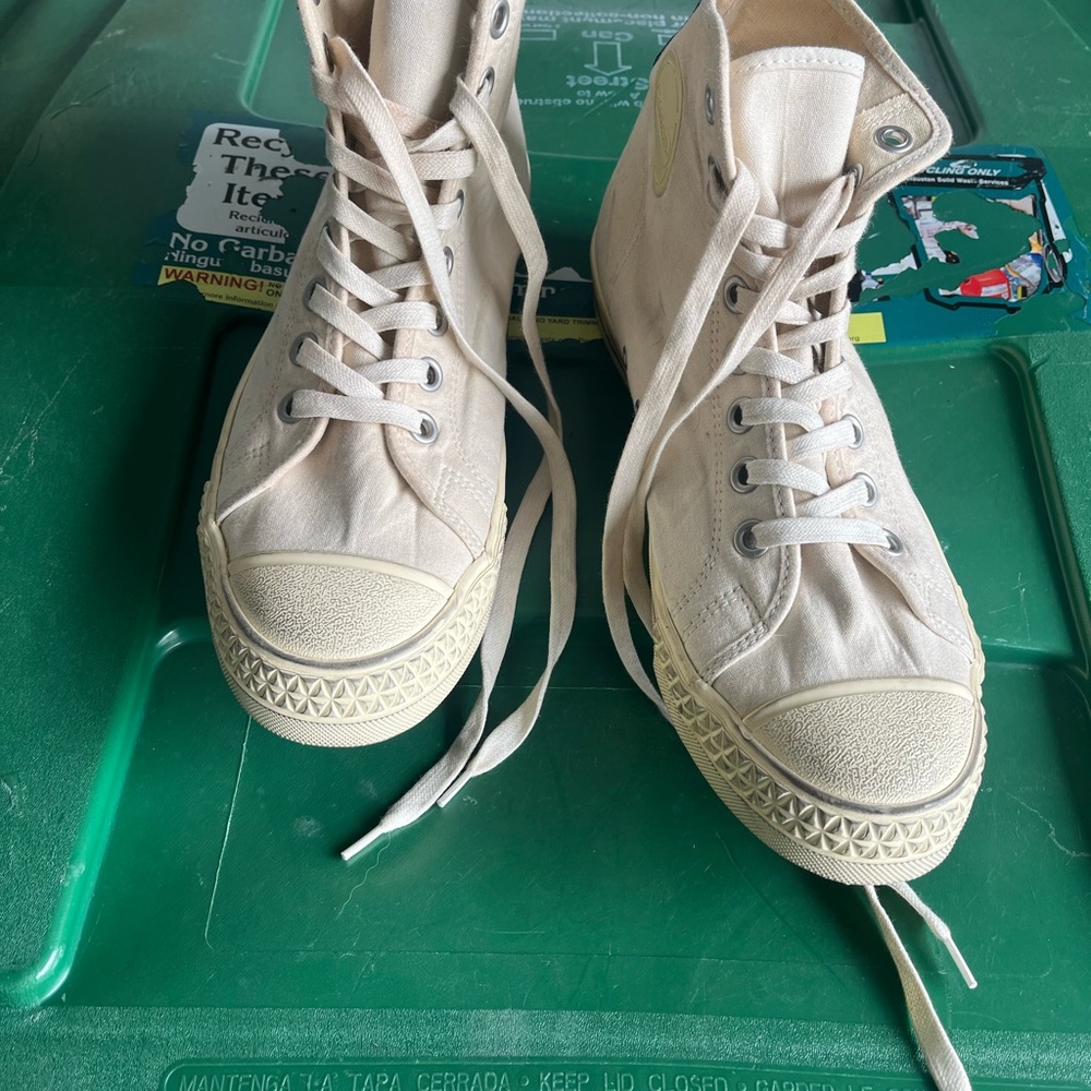 Vintague Canvas High-Top Sneakers in Natural Beige ROCHET HIGH CUT 1967